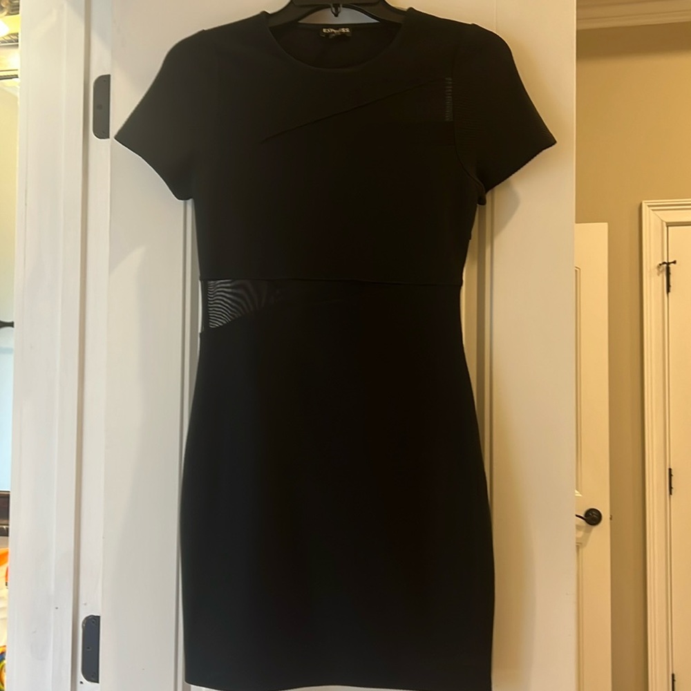 Express top and side cut out dress size small, black.